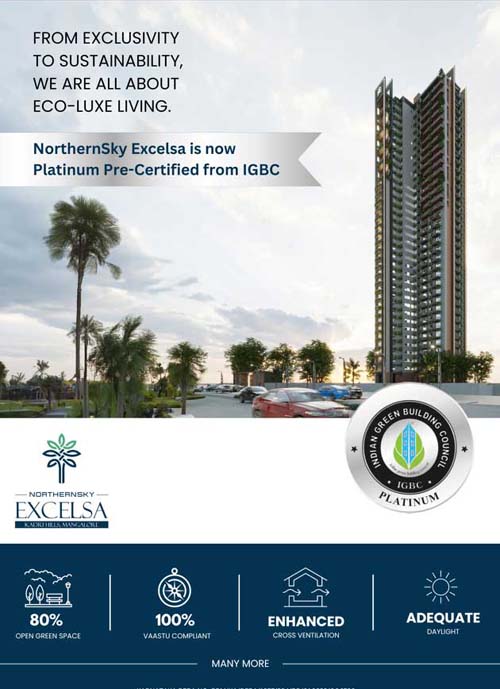 NorthernSky Excelsa receives Mangaluru's First Greenbuilding Platinum Pre-Certification from IGBC